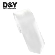 shipping-5cm/2 дюйма широкий "белый" сплошной Цвет Стильный Галстук Полиэстер Тканый класический Для мужчин-жаккардовый галстук