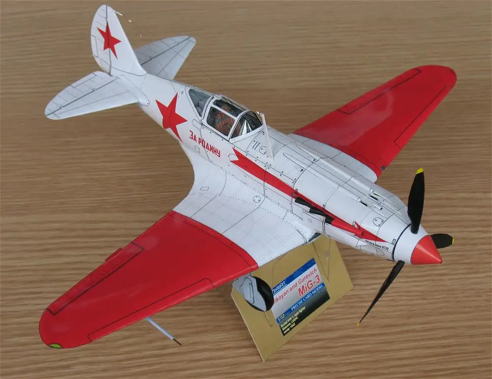 DIY Бумажная модель 1:32 MiG-3 советская WW II Ночной истребитель зима 1942 3D DIY бумажная игрушка для рукоделия