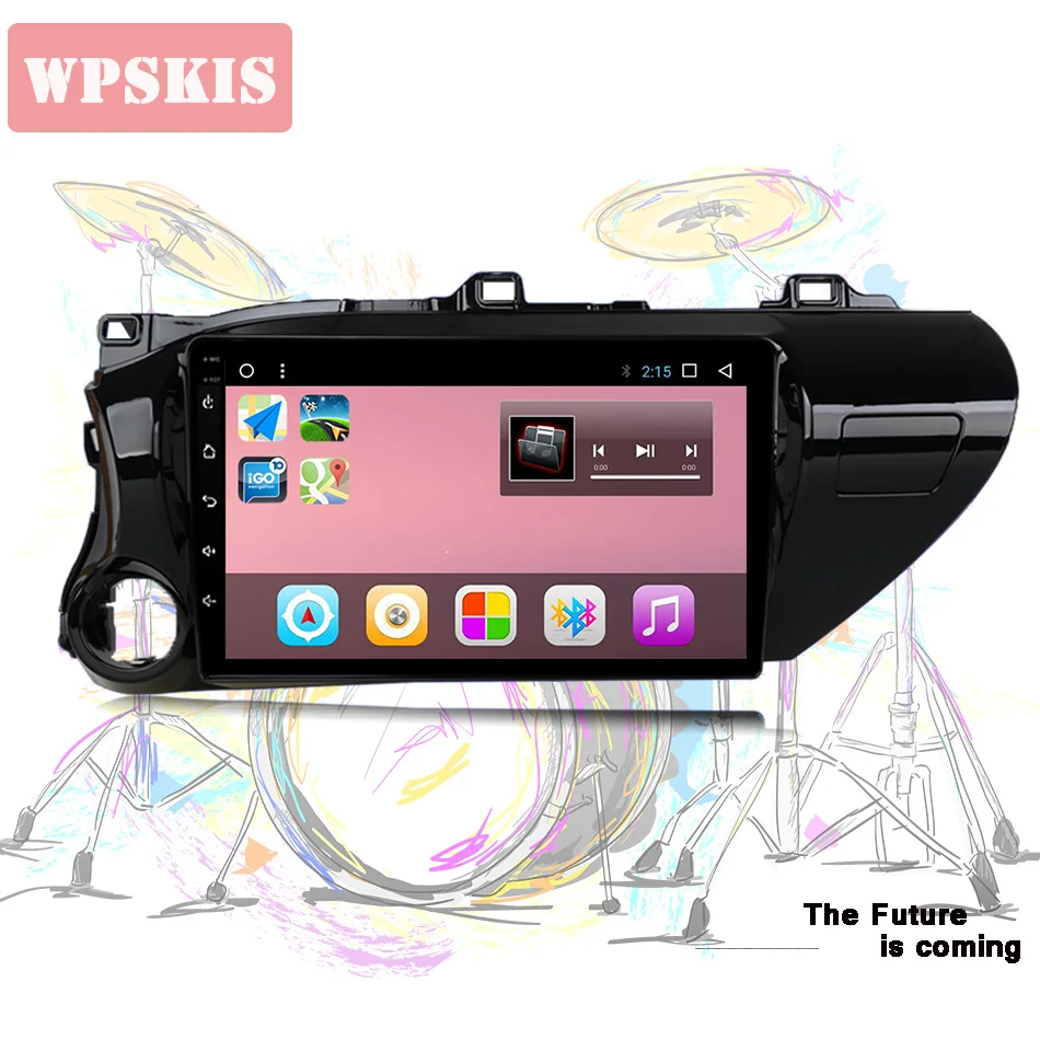 Excellent Octa core Android 9.0 Auto Car DVD video Player radio audio stereo music tape gps glonass for Toyota Hilux 2016+ rds dab mirror 2