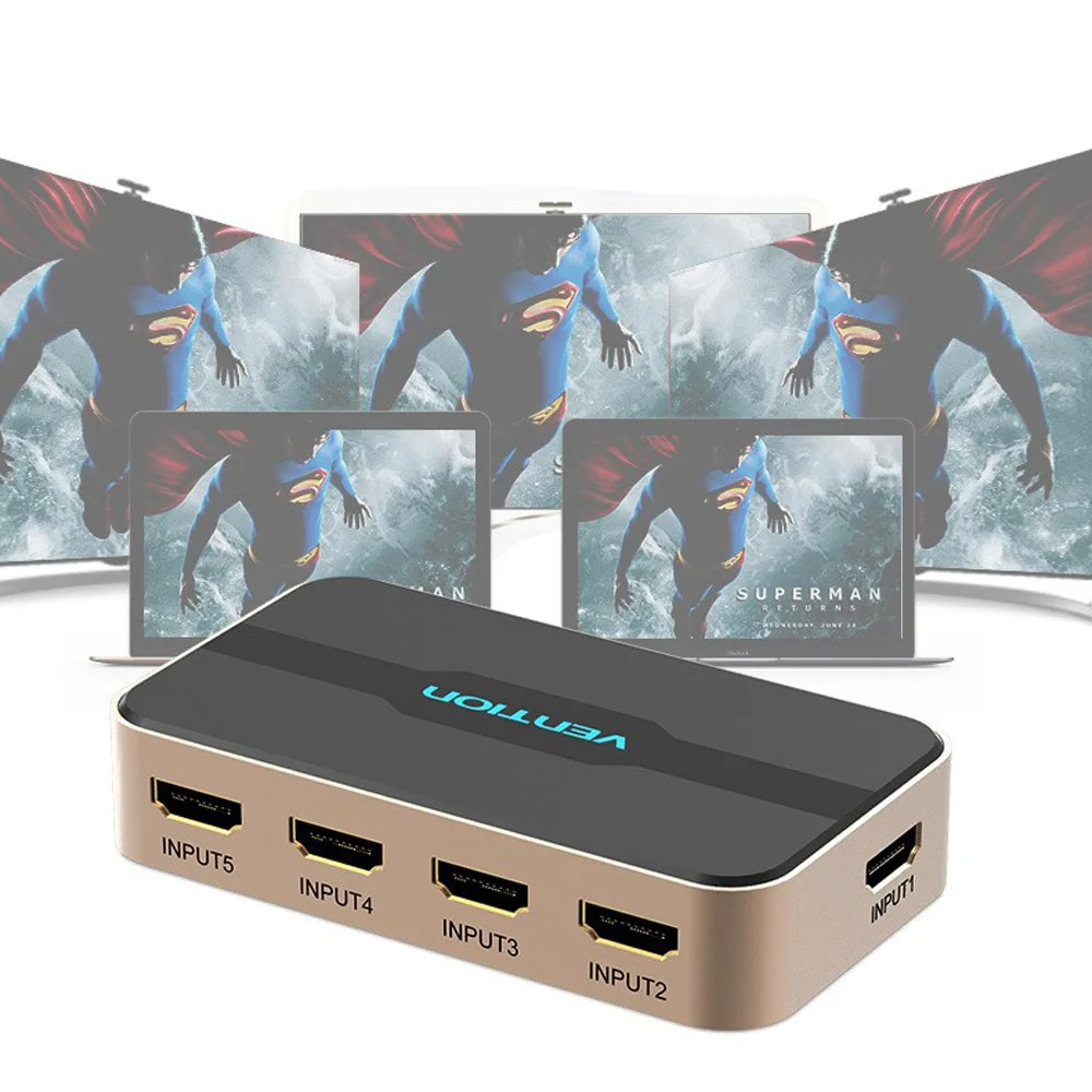 HDMI сплиттер концентратор 3/5 вход 1 выход HDMI коммутатор для xbox 360 PS4 Smart Android HDTV 4K HDMI адаптер с пультом дистанционного управления
