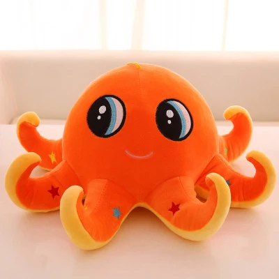 

about 30cm cartoon orange octopus plush toy stars design octopus soft doll kid's toy Christmas gift s2586