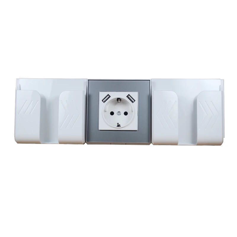 new USB Wall Socket Free shipping Double USB Port 5V 2A Usb silver color acrylic patch frame high quality usb murale FD-01