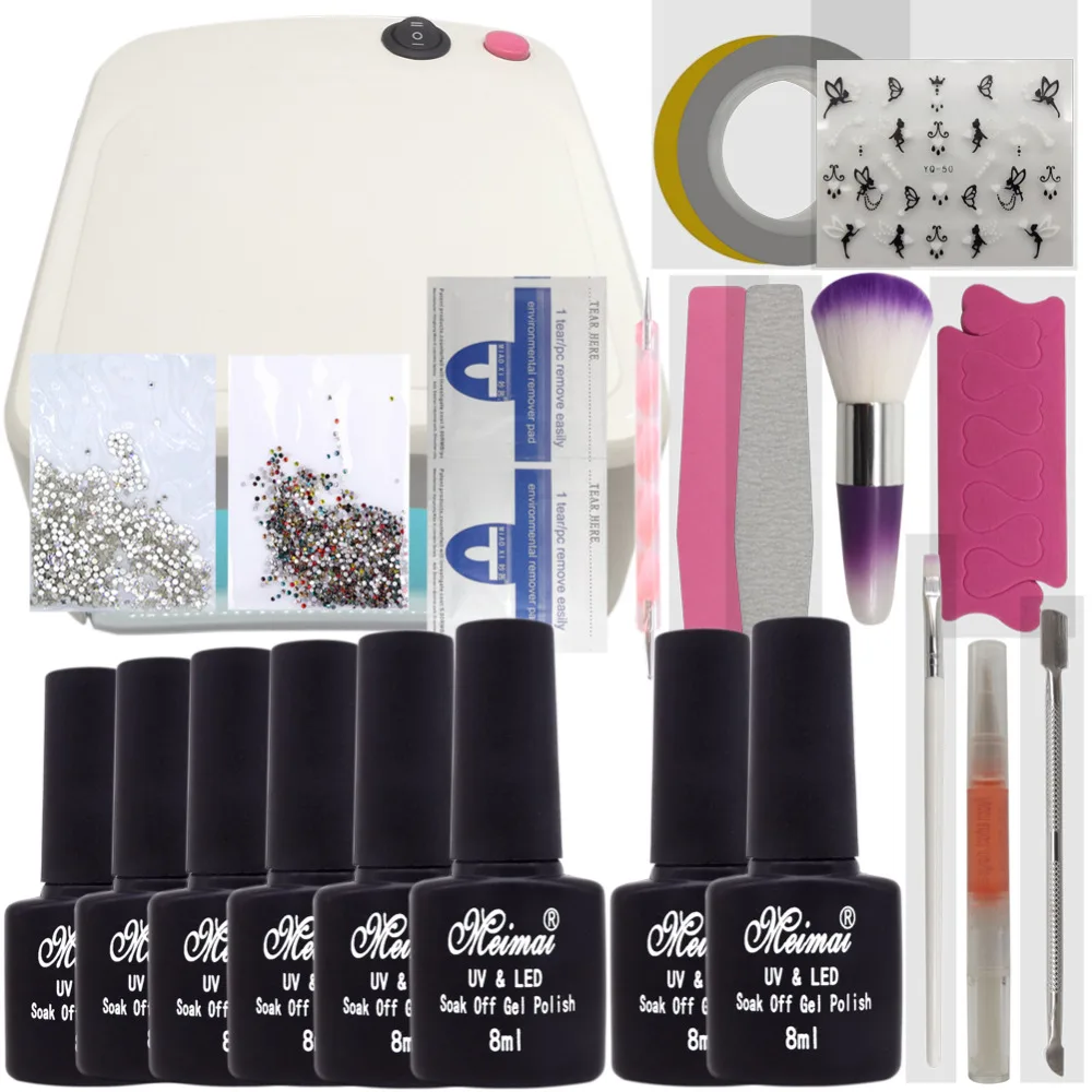 

Manicure Nail Kit Set Gel Varnish Set 6 Color UV Gel Polish 36W LED Lamp Gel Varnish Nail Polish Set UV Machine