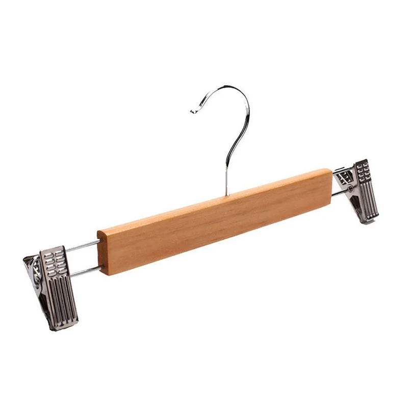 Wooden Clothes Hanger Men's Children Women's Metal Hook