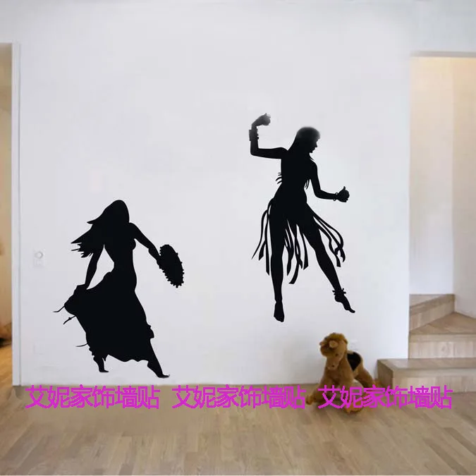 Personalized wild Indian dance stickers affixed KTV room bar dance studio living room bedroom TV wall stickers