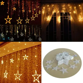 

AC 110V 138-LED Romantic Fairy Star LED Curtain String Lighting For Holiday Wedding Garland Party Decoration