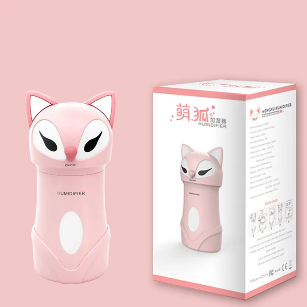 Лиса увлажнитель три в одном милый мультфильм дети спальня ночник Usb очистки воздуха увлажнитель диффузор