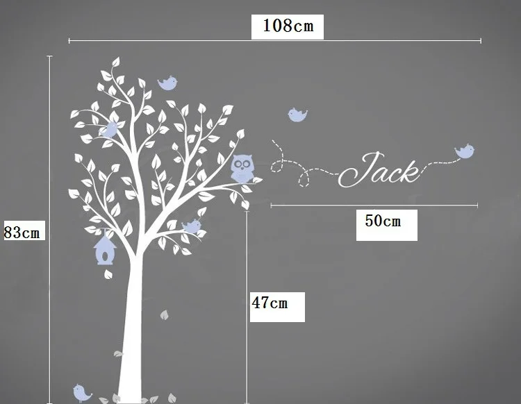 Индивидуальные виниловые наклейки на стены с изображением совы и дерева для детской комнаты для мальчиков и девочек, Декор для дома