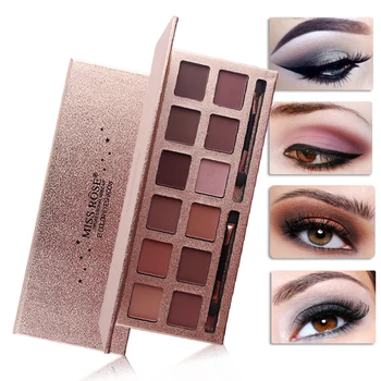 

12 Colors Shimmer Matte Eyeshadow Palette 10 Color Long Lasting Warm Pigmented Cosmetic Smokey Eye Eye Shadow Makeup Powder 30