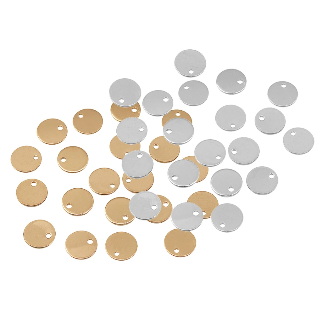 40 Pieces Mixed Color Round Coin Stamping Blank Tags Metal for Jewelry Findings Accessories