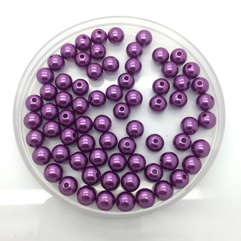 

4/6/8/10mm Deep Purple Acrylic Pearl Round Spacer Loose Beads fashion Jewelry Accessory Garment Beads #13
