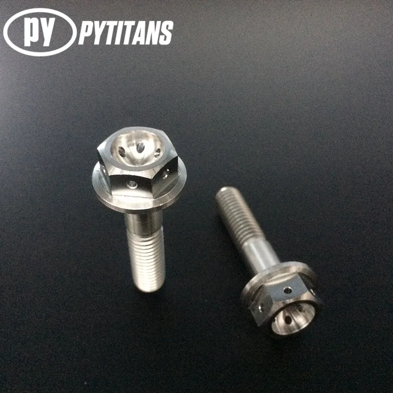 

PYTITANS Titanium Flange Bolt 6 Holes M8*35mm length Gr5 Titanium Alloy Material Factory Wholesale Price
