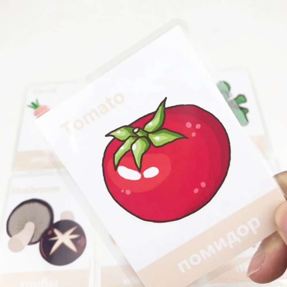 Cartões de Memória Flash para Crianças Sala de Aula Jogos de Memorie Frutas Legumes Aprendizagem Russa & Inglês Montessori Brinquedos Educativos 66 Pçs - Set 32 Computers & Electronics