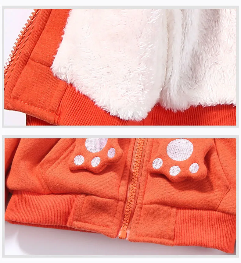 Милые комплекты одежды С Рисунком Тигра для мальчиков и девочек вельветовые толстовки с капюшоном и штаны для малышей комплекты из 2 предметов детская зимняя спортивная одежда для малышей от 1 до 5 лет