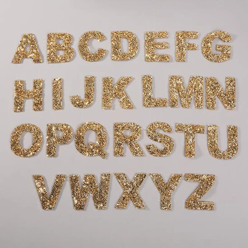 A-Z, 1 шт., стразы, Английский алфавит, буквы, Смешанная вышивка, железная нашивка для одежды, значок, паста для одежды, сумки, штаны, обувь