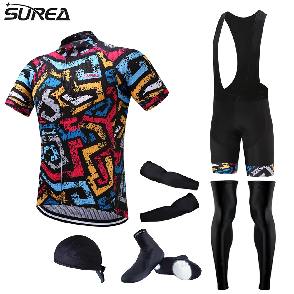

SUREA Long Sleeve Cycling Jersey Sets Breathable 3D Padded ropa ciclismo Mountain Bicycle Bike Apparel Cycling Clothing FSU13