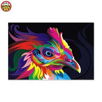 

Digital painting self portrait painted color fill handmade gift decorative colorful abstract pure chicken