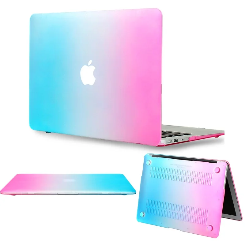 KK& LL Матовый Жесткий Чехол для ноутбука Apple MacBook Air Pro retina 11 12 13 15 и Air 13/Pro 13 15 дюймов с сенсорной панелью - Цвет: Rainbow