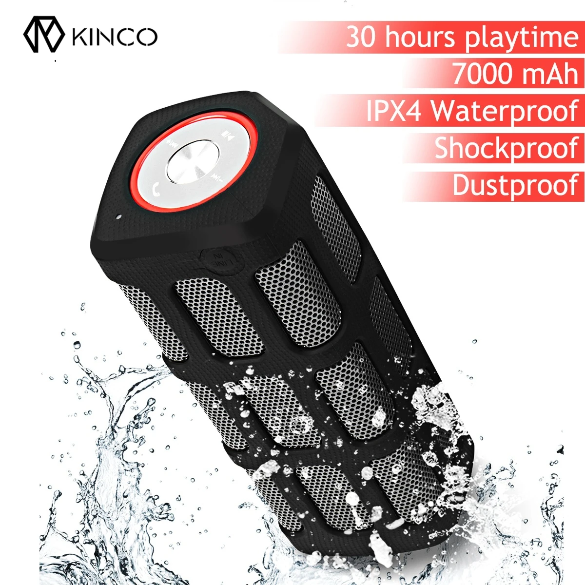 

Portable Wireless bluetooth Speaker Outdoor Sports Waterproof Shockproof Dustproof Built-in Power Bank 7000mAh for IPhone Xiaomi
