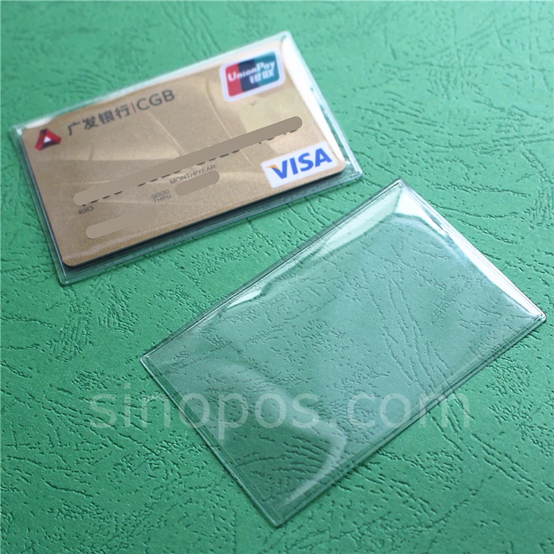 Pochette en vinyle transparent pour cartes, 9.2cm, carte d'identité VIP,  carte de crédit, enveloppe de protection, sac de poche en PVC - AliExpress