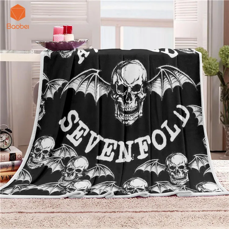 

Skull Bat Velvet Plush Throw Blanket Thicking Lunch break blanket Bedsheet for Kids Comfortable Printed Soft Throw Travel CB74