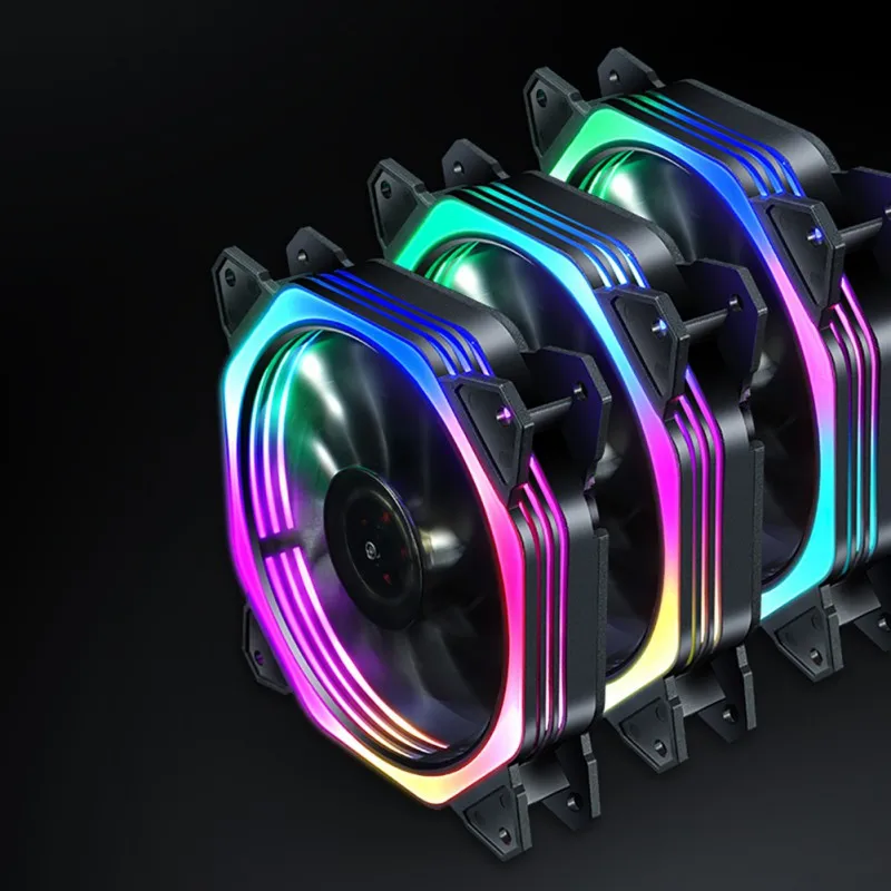 

Colorful Anti-vibration Rubber Silent 4pin 12 cm Cooling Led Light Fan 16db Ultra Silent 15 Leds Case Fan Heatsink Cooler