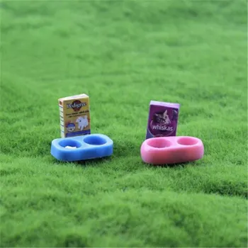 

1/12 Mini Dog Cat Pet Food with Plate Simulation Furniture Model Toys for Doll Accessories Decoration Dollhouse Miniature