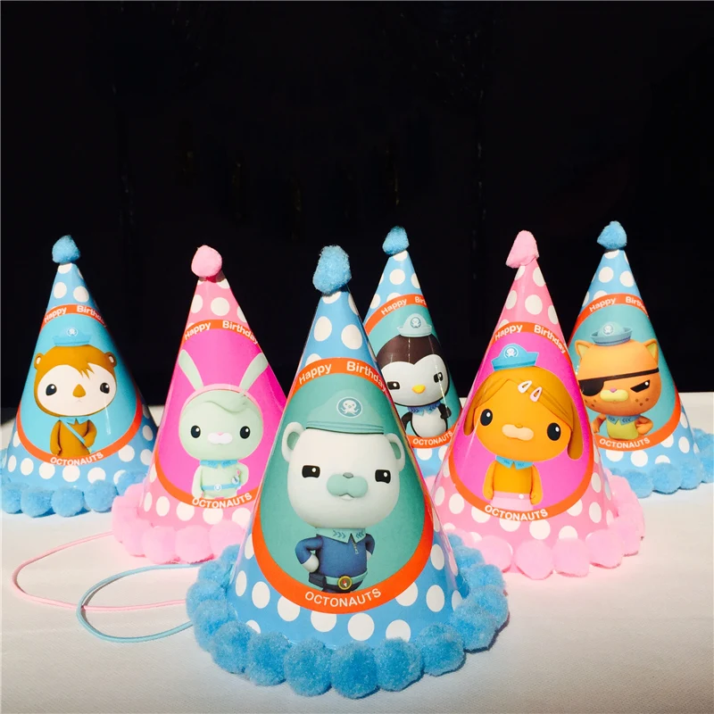 Oussirro 6 шт./компл. Octonauts мультфильм бумажная шляпа шапки для детей день рождения украшения поставки