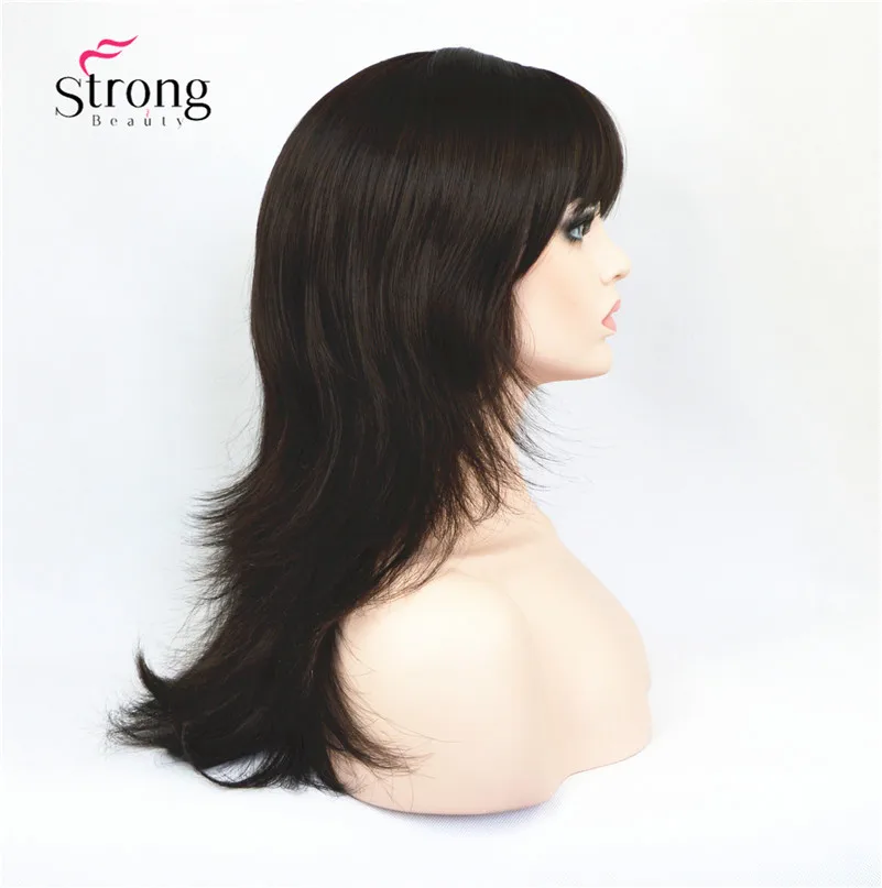 2862#4 Dark Brown long curly wig (2)