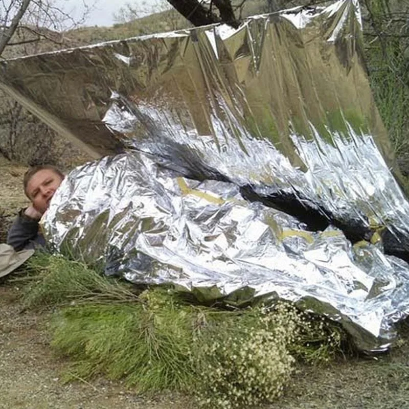 Портативный водостойкий аварийный Космос спасательный тепловой майлар одеяла 1,4 м x 2,1 м IJS998