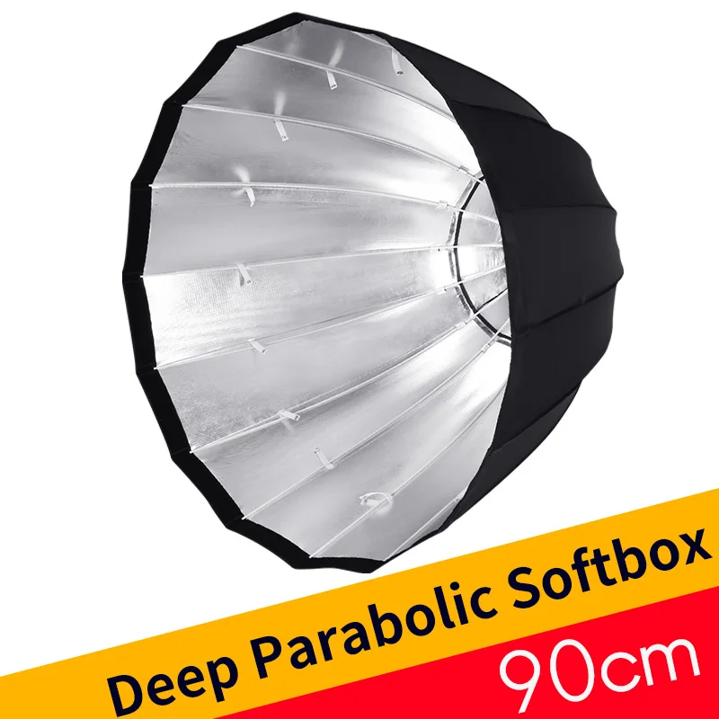 

Godox Portable Deep Parabolic Softbox P90L 90cm for Bowens Mount Studio Flash Speedlite Reflector Photo Studio Softbox
