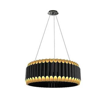 

Creative Luxury LED black gold inside Aluminium Tube Pendant lights lamps Dining Living room bedroom hotel lobby Hanging lamps
