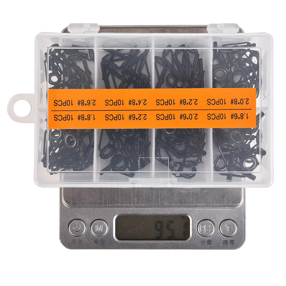 80Pcs Multiple Sizes Telescopic Fishing Rod Tip Rings 1.8mm 2.0mm 2.2mm 2.4mm 2.6mm Top Guides Rings Repair Kit Rod Accessories (9)