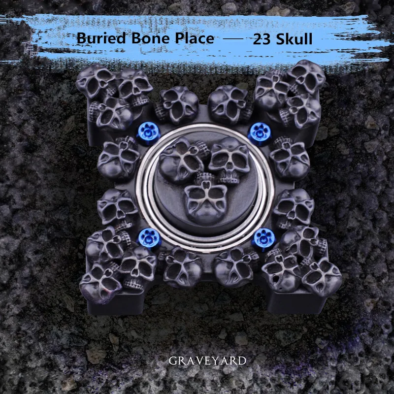 

New Limited Edition 23 Skull Steel Fire Fidget Hand Spinner Brass Old EDC Stress Reliver ADHD Skull Head Anti Stress Toys