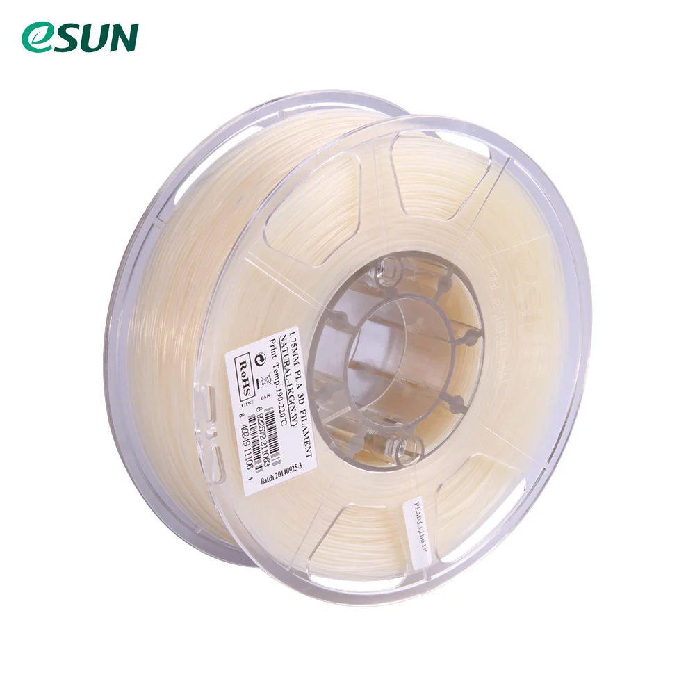 ESUN PLA 1,75 мм Изысканная нить для 3d принтера, материал для переработки зерна кукурузы, катушка 1 кг(2.2lbs), черные расходные материалы для заправки - Цвет: NATURAL