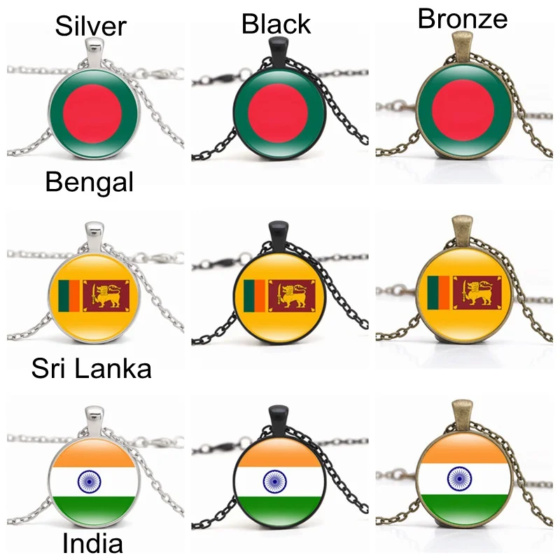 Canuomen флаг Пакистана кулон ожерелье Южная Азия страна Sri Lanka Индия бутан Maldives Бенгальская I Love Hometown женские ювелирные изделия