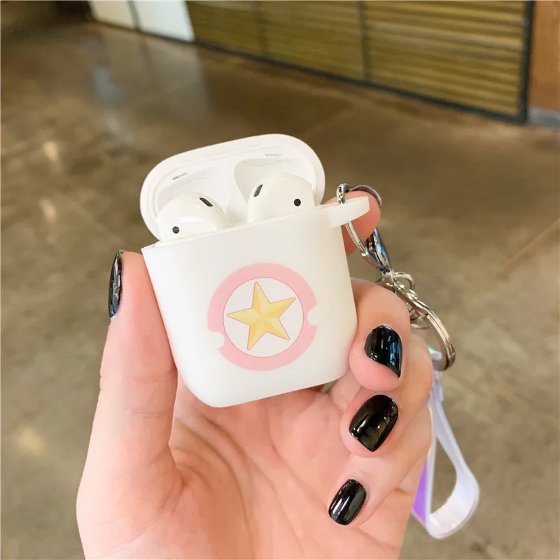 Милый Сейлор Мун чехол для Apple Airpods аксессуары Bluetooth наушники крышка силиконовые наушники Чехлы для Air брелок для ключей стручок