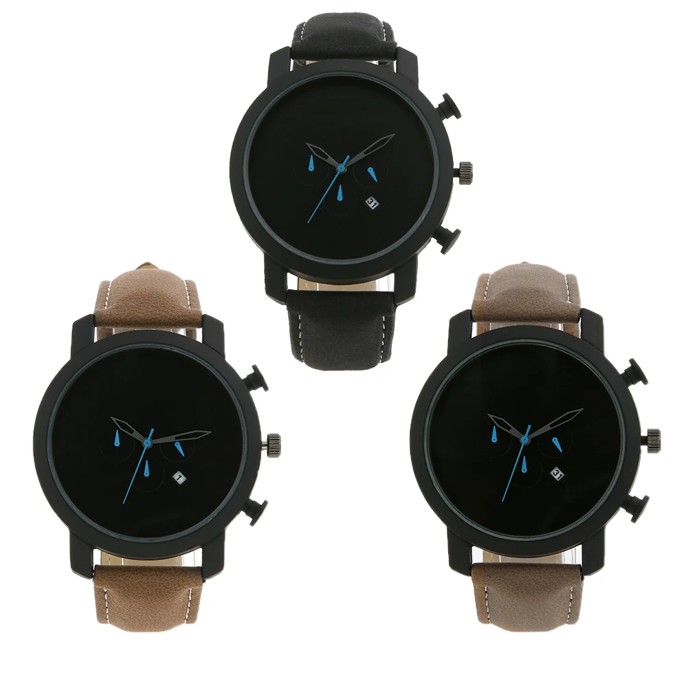 

Top Brand New fashion Alloy Analog Quartz Vogue Simple Table Men Wrist Watch Leather Blet Clock Reloj A1 time WOK07522