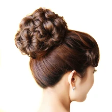 Soowee Синтетические волосы вьющиеся цветок блондинка черные волосы Chignon резинкой волосы bun Пончик ролик Женские аксессуары для волос для Для женщин