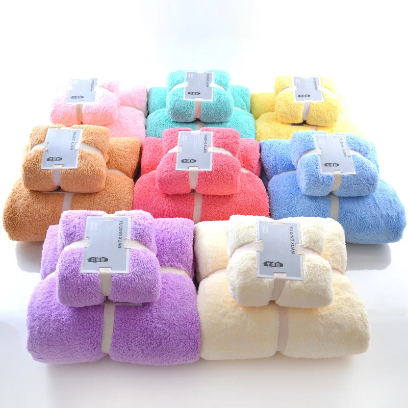 

Super soft Microfiber Bath Towel Quick Dry Solid Towel Set Super Water Absorption Face Towel Soft Hair Towel Not Wool Not Fade