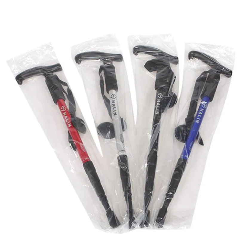 1pc 51-110cm 4 Section Straight Grip Handle Trekking Walking Hiking Sticks Poles Adjustable Telescopic Alpenstock Gifts #25J#F (13)