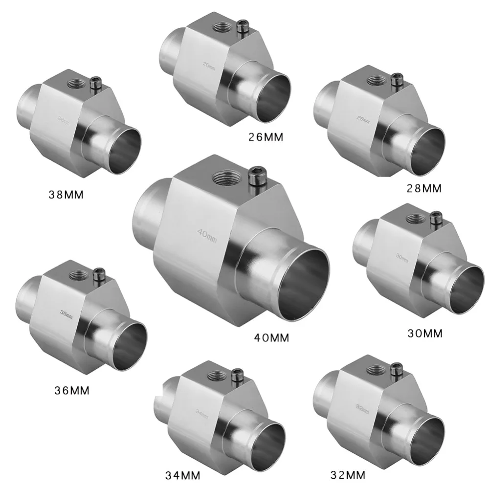VGEBY Car Aluminum Water Temp Temperature Joint Pipe Sensor Gauge Radiator Hose Adapter Clamps 26-40MM Size : 26MM