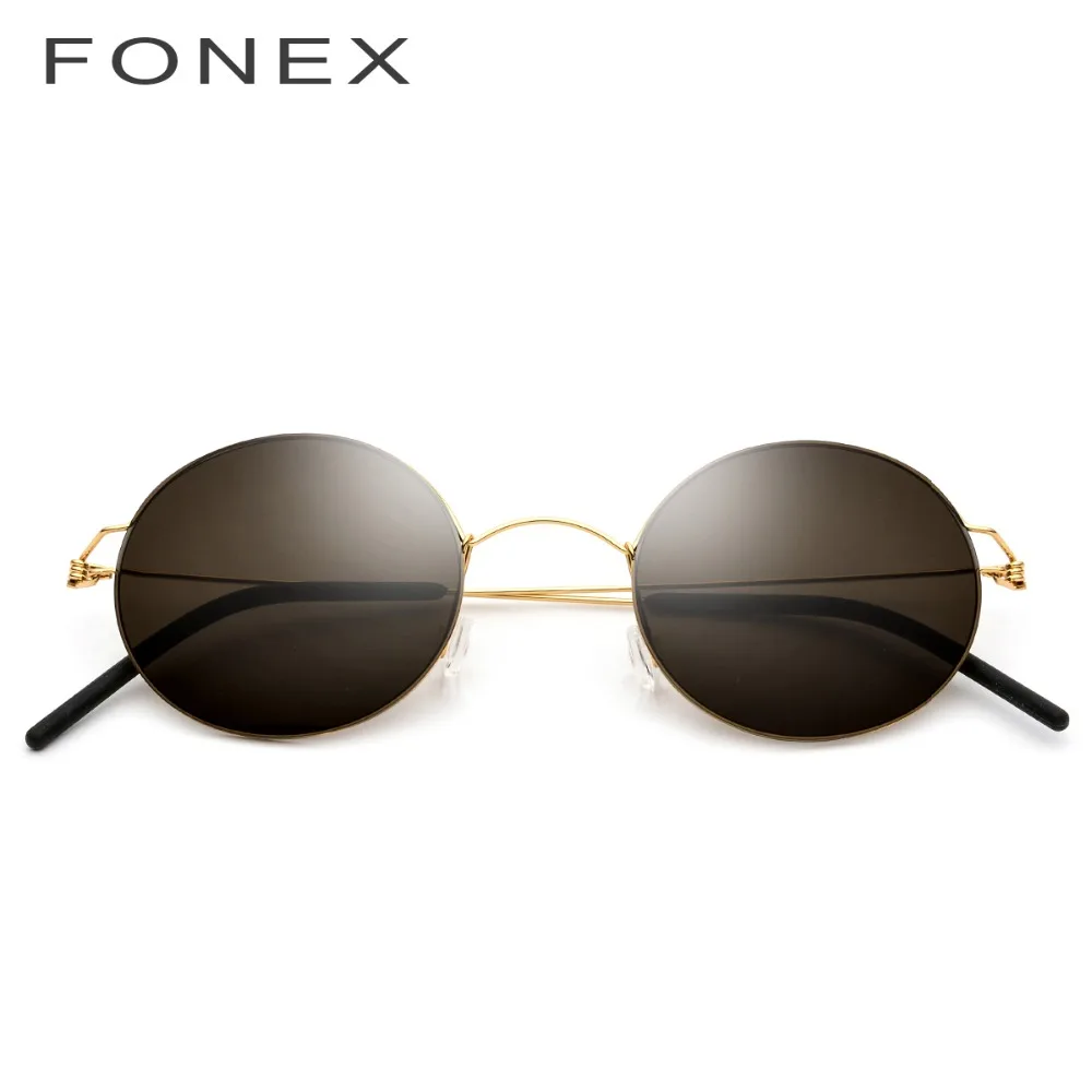 Harga Screwless Kacamata Bulat Kacamata Pria Ultralight 2018 Cermin Titanium Alloy Matahari Kacamata untuk Wanita Korea Handmade