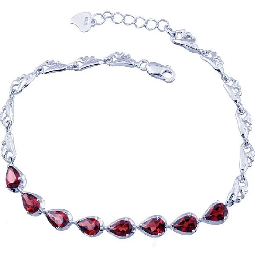 QI Xuan_Free темно-красный камни Элегантный Bracelets_Solid серебро Мода Bracelets_Manufacturer непосредственно продаж