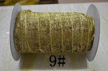

new arrive-1''25mm) gold Glitter Velvet Ribbon,50yard/roll.(no elastic)