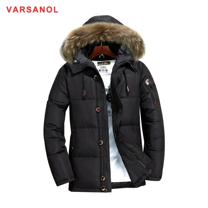 

Varsanol Hooded Coat Winter Jackets Man Thickness Down Jacket With Hat Casual Mens Warm Outwear New Arrivals Down Jackets 3XL