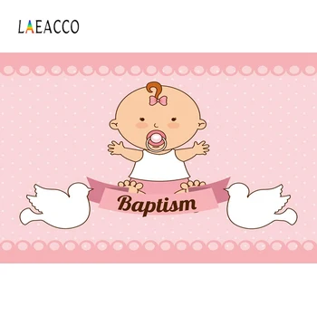 

Laeacco Pink Baby Shower Backdrops For Photography Party Newborn Baptism Poster Pattern Photographic Background For Photo Studio