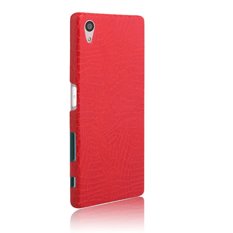 Роскошный крокодиловый Змеиный кожаный чехол для телефона для sony Xperia Z3 Z4 Z5 compact Plus жесткий чехол для sony C4 C5 C6 E5 M5 Coque - Цвет: Красный
