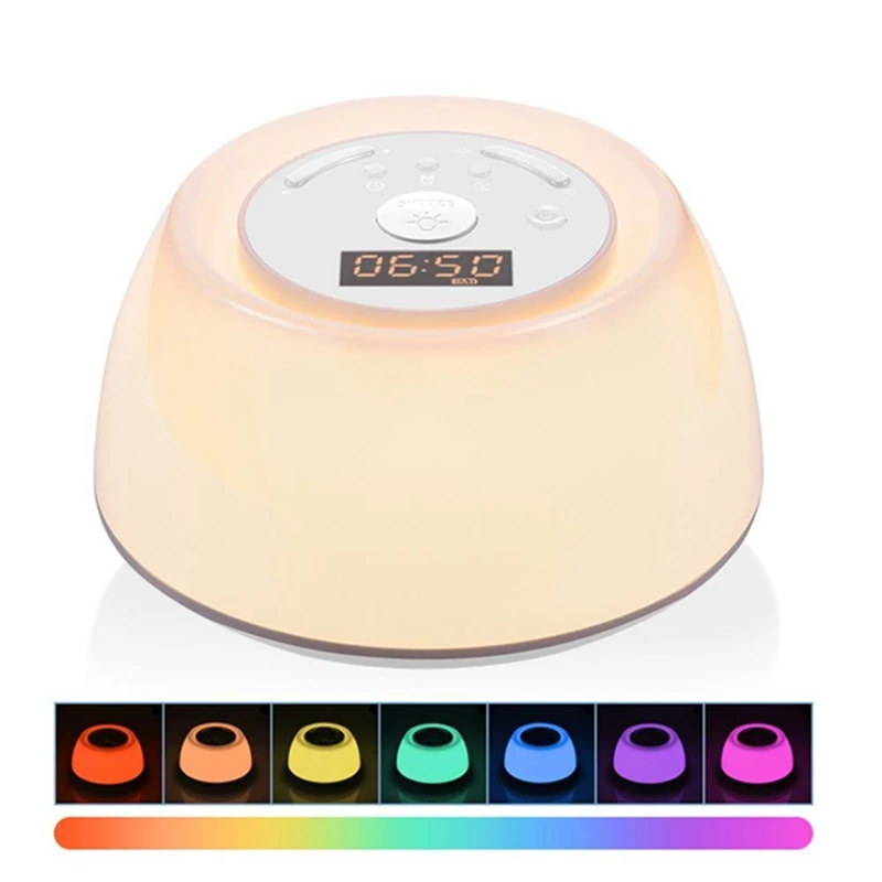 

Wake Up Light Alarm Clock Sunrise Sunlight Simulation, Sleep Aid Therapy Lamp Timer With Sunset White Noise, Natural Gradual B