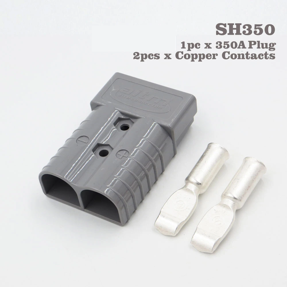 

350A 600V Gray Color SH350 Plug Connector Double Pole with copper Contacts for Solar Panels Caravans Battery
